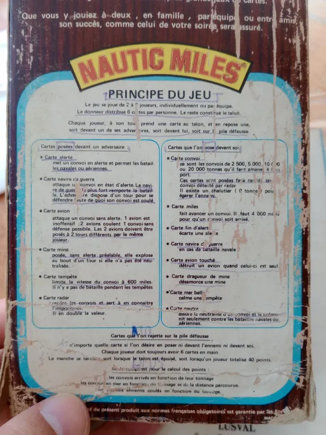 Gioco di Carte Nautic Miles Paille 1977