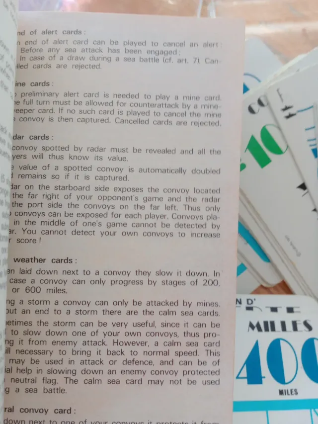 Gioco di Carte Nautic Miles Paille 1977