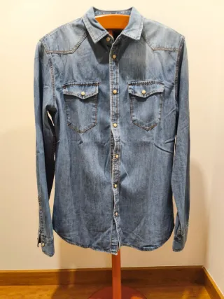 Camisa vaquera hombre azul
