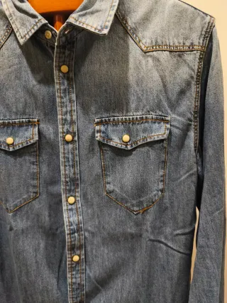 Camisa vaquera hombre azul