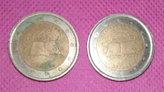 2 Monedas 2 Euros España Tratado Roma 2007