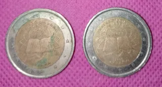 2 Monedas 2 Euros España Tratado Roma 2007