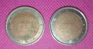 2 Monedas 2 Euros España Tratado Roma 2007