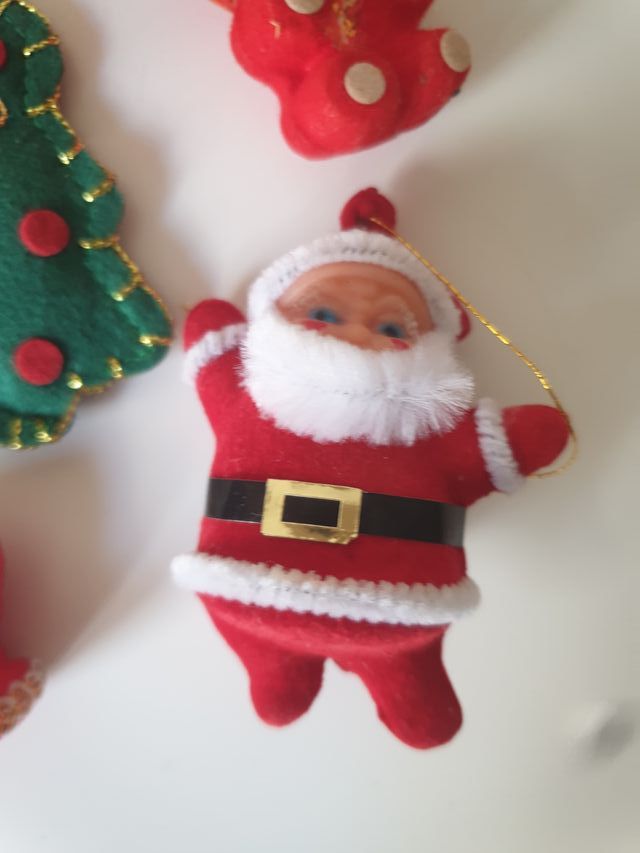 Set 5 decorazioni natalizie in tessuto