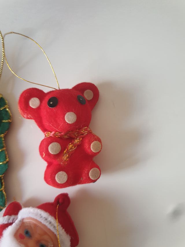 Set 5 decorazioni natalizie in tessuto