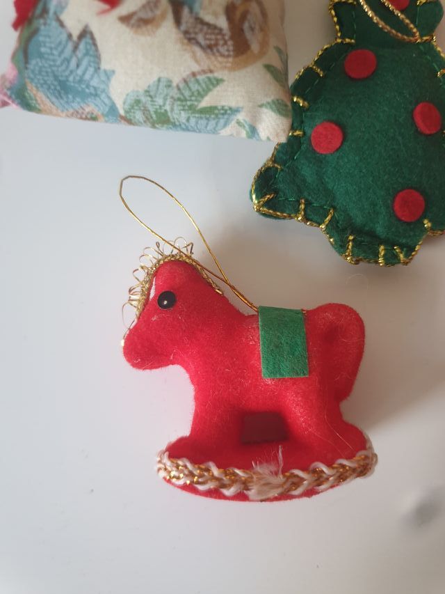 Set 5 decorazioni natalizie in tessuto