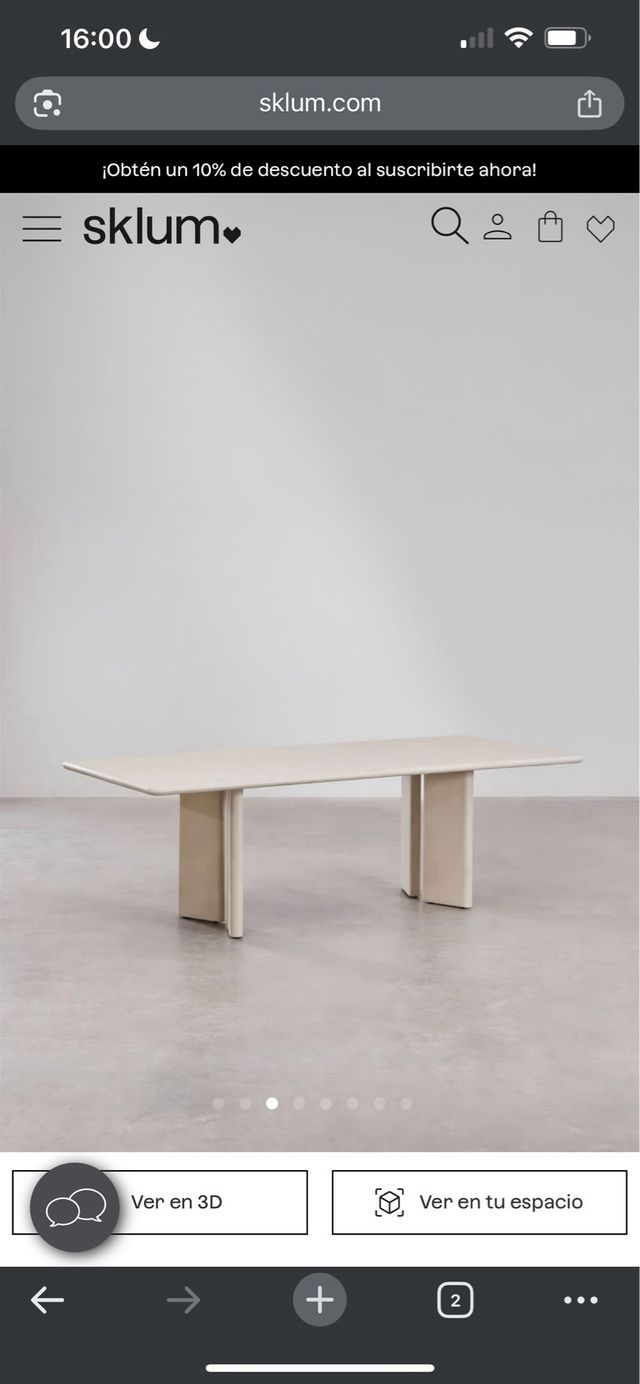 Mesa comedor rectangular Sklum 240x100 cm