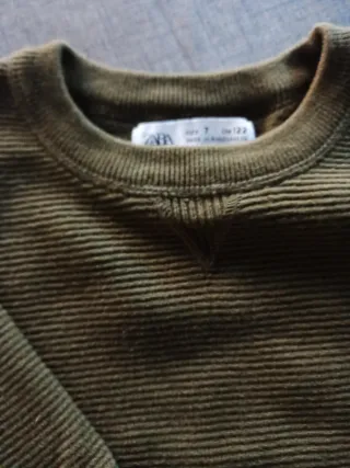 Jersey ZARA niño talla 7 verde oliva