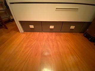 Cama nido 90cm beige y marrón + Cochón