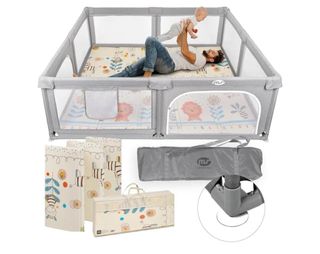 Parque infantil plegable con colchoneta