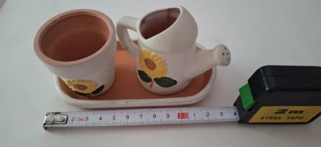 Maceta y regadera cerámica girasol