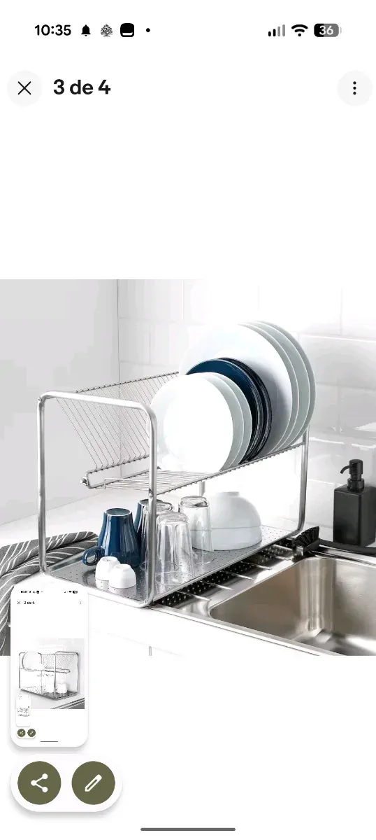 Escurridor platos IKEA ORDEN acero inoxidable