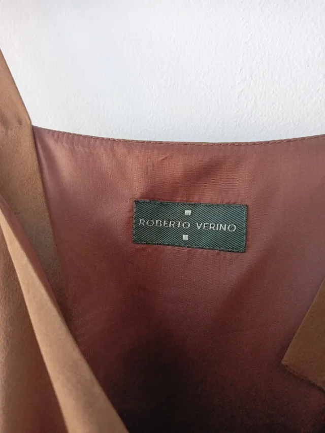 Vestido Roberto Verino.T 38. Seda Natural. Marrón