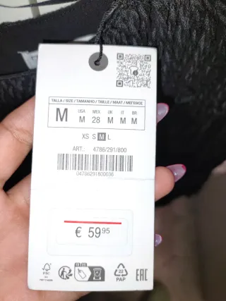 Vestido Zara negro con flecos