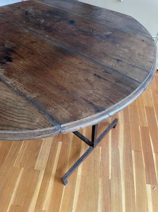 Mesa comedor vintage madera y metal