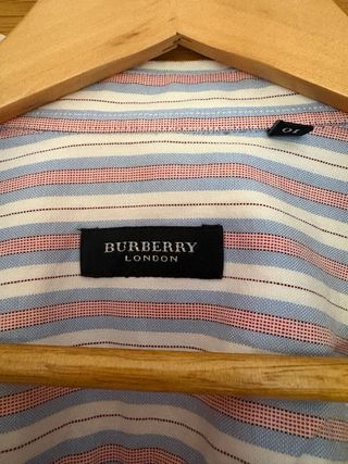 Camisa Burberry Rayas Azul Rosa Caballero