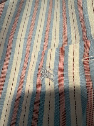Camisa Burberry Rayas Azul Rosa Caballero