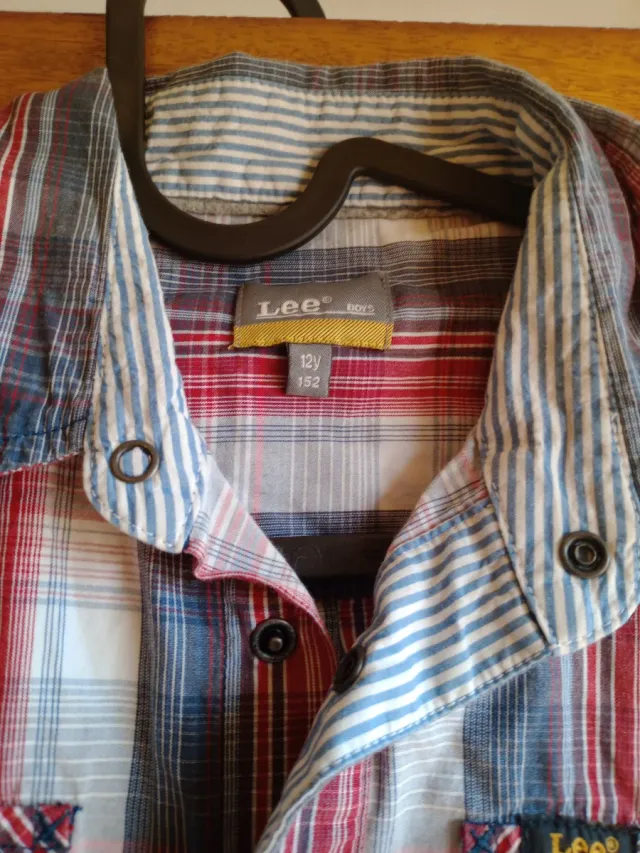 Camisa Lee cuadros azul y rojo