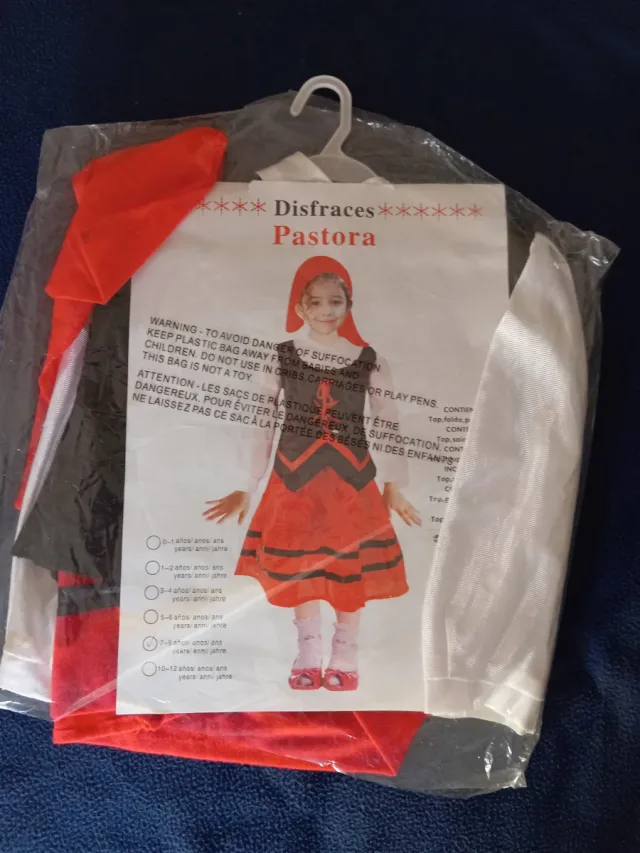 Disfraz Pastora Niña Talla 7-9 Años