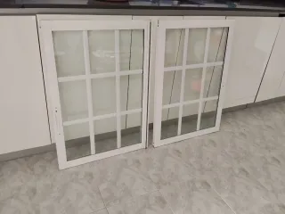 Hojas de ventana con cuarterones (2 unidades)