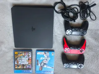 PS4 Slim 1TB + 3 Controles + 2 Juegos