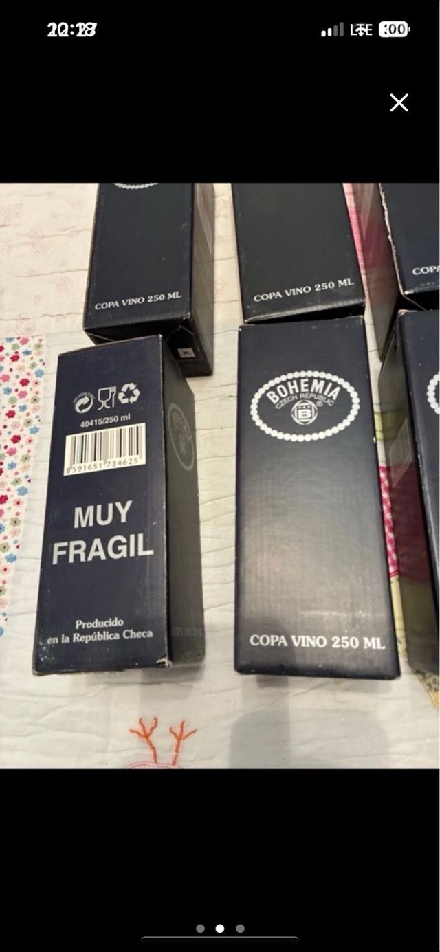 6 Copas de Cristal Bohemia Nuevas