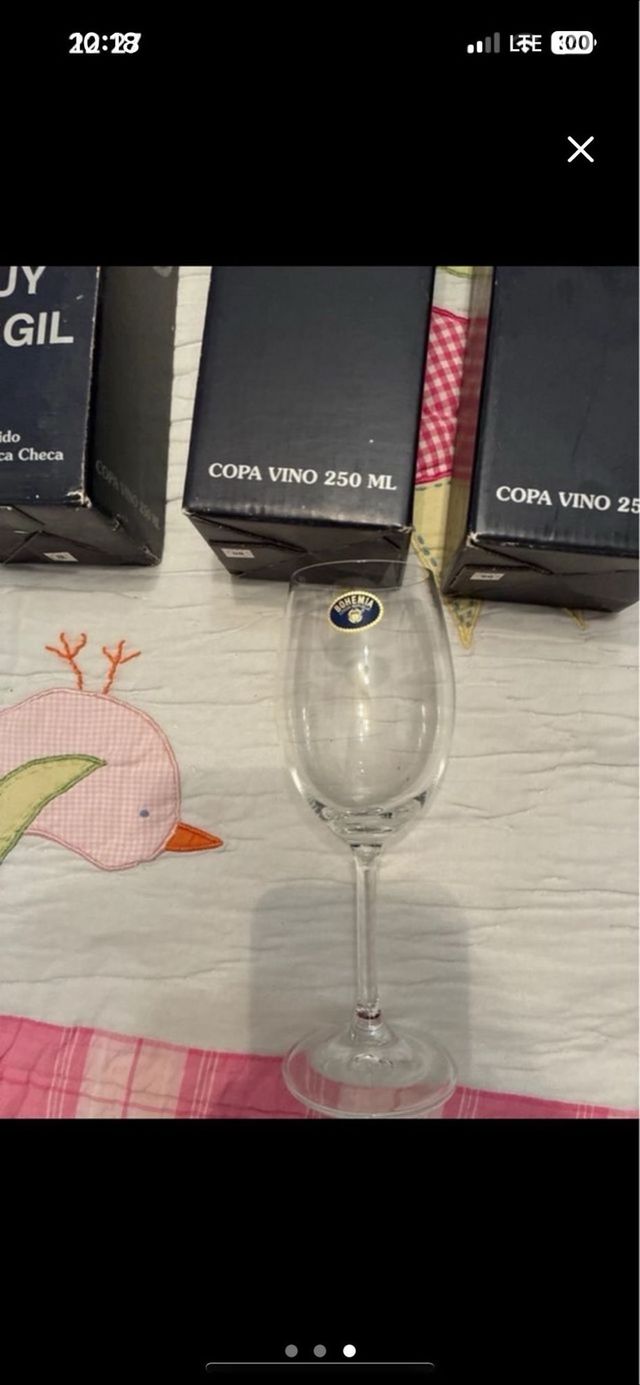 6 Copas de Cristal Bohemia Nuevas