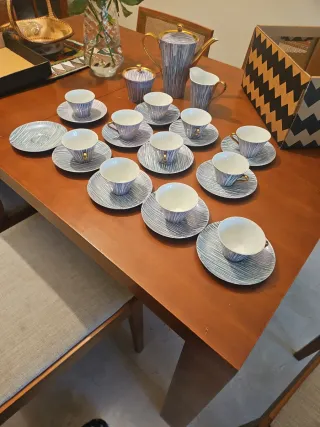 Juego de café antiguo de porcelana