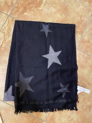 Sciarpa Liu Jo donna nera con stelle argento