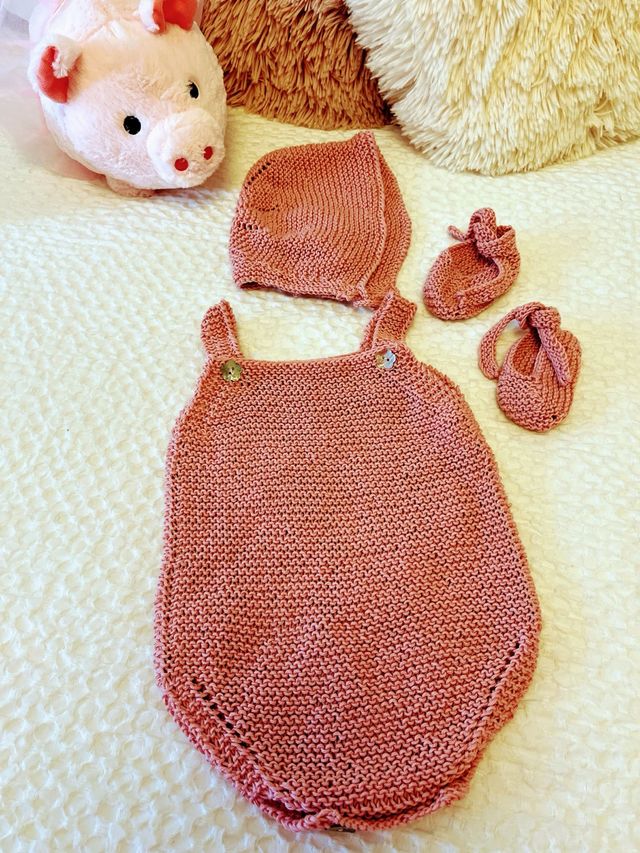 Conjunto Ropa Bebé Tejido Rosa