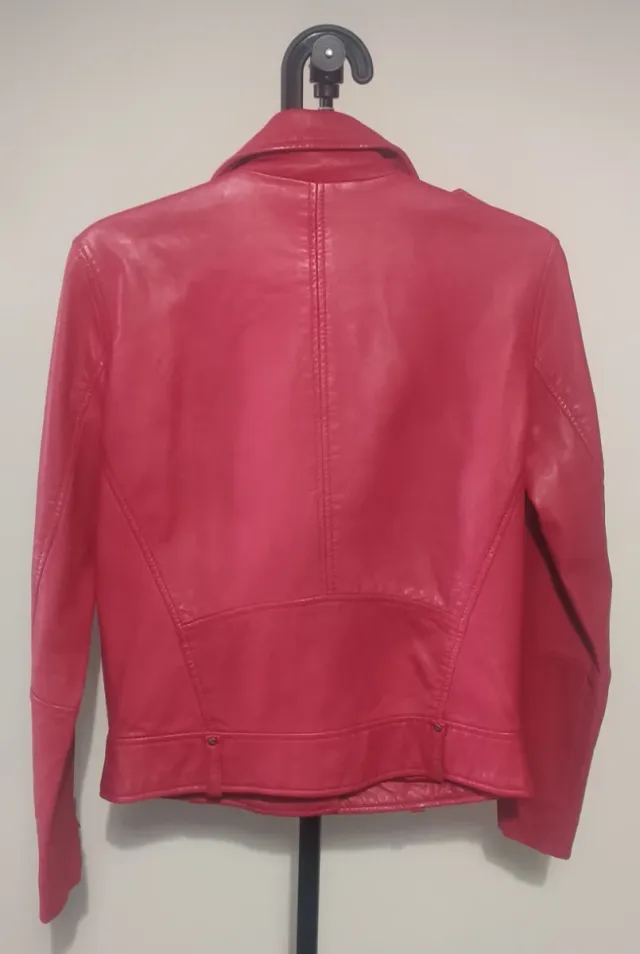 Cazadora Piel Mango Mujer