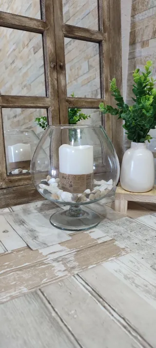 Jarrón Copa Grande Cristal Transparente