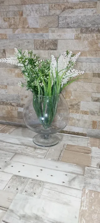 Jarrón Copa Grande Cristal Transparente