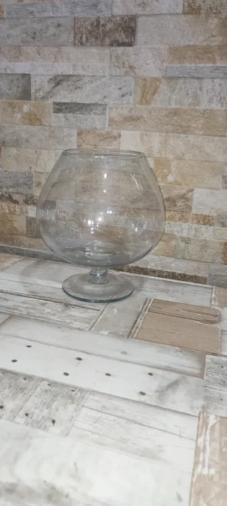 Jarrón Copa Grande Cristal Transparente