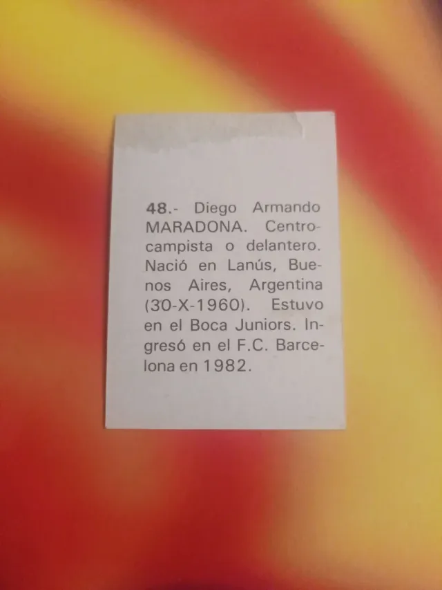 Cromo Maradona F.C. Barcelona Liga 83-84 MAGA