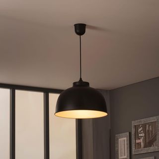 Lampadario moderno industriale nero d.31 metallo
