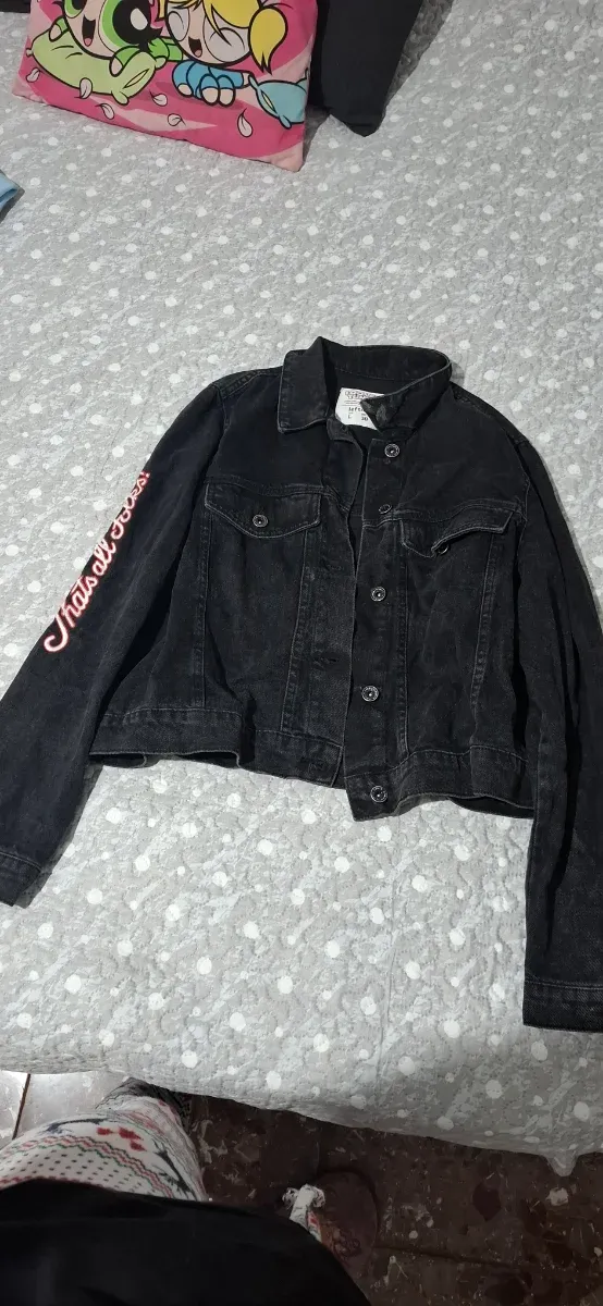 Chaqueta vaquera negra mujer