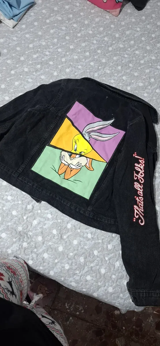 Chaqueta vaquera negra mujer