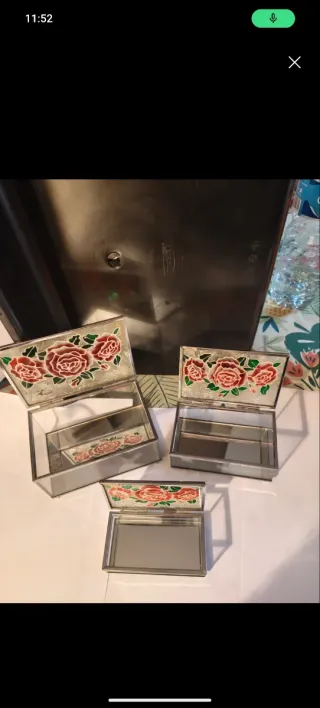 Joyeros de Cristal con Rosas