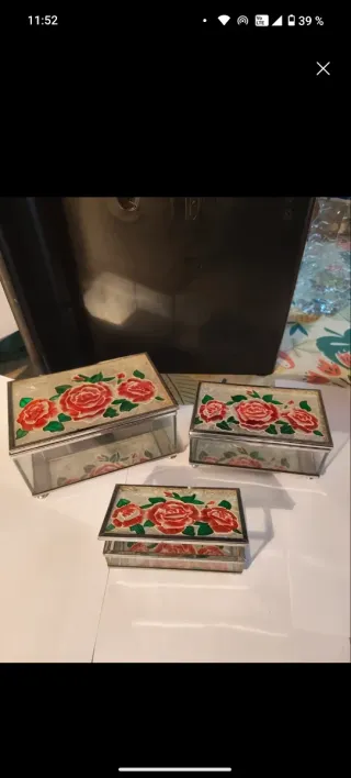 Joyeros de Cristal con Rosas