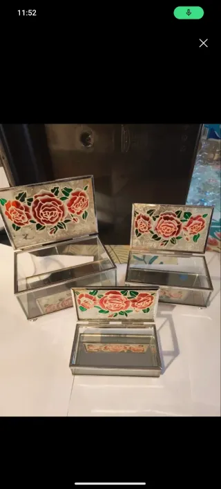 Joyeros de Cristal con Rosas