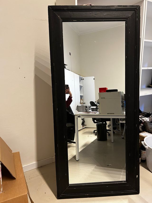 Espejo Marco Madera Negro