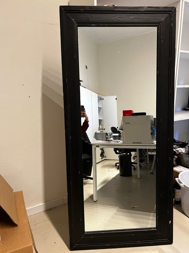 Espejo Marco Madera Negro