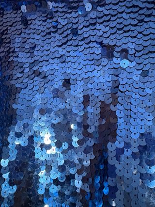 Top lentejuelas azulón manga corta