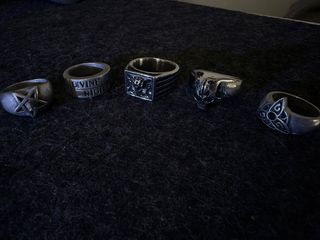 5 Anillos Acero Estilo Gótico