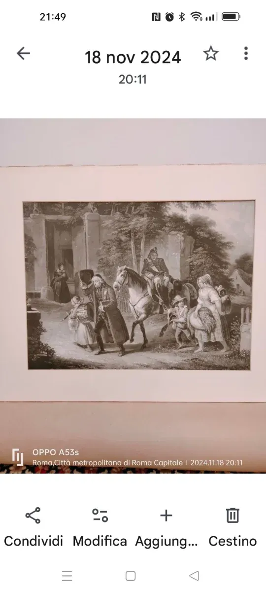 Antica incisione Francia Luigi XVI '700