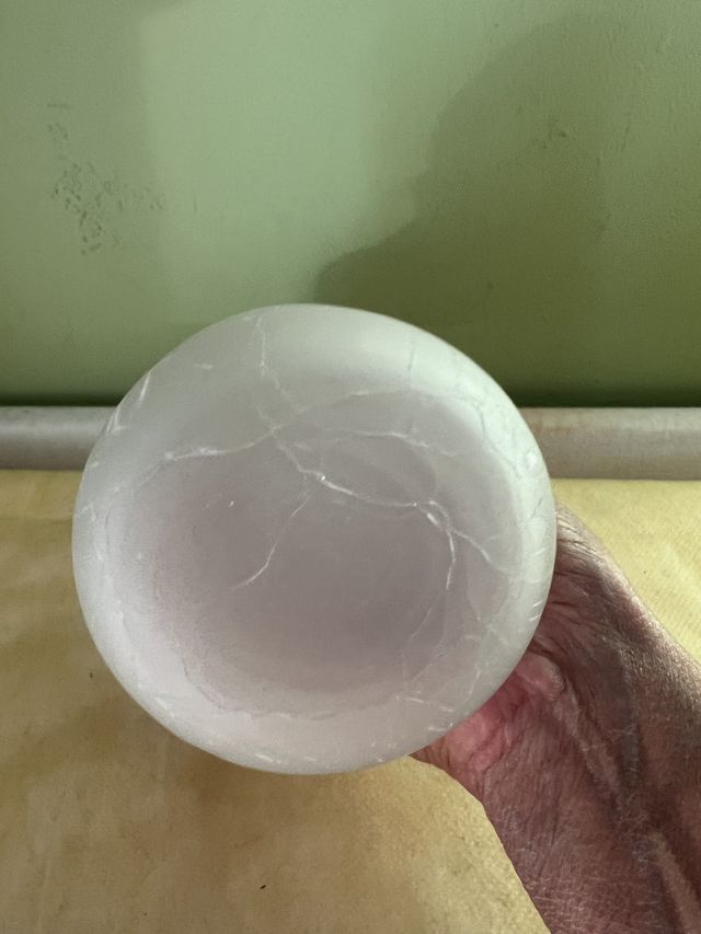 Jarrón vidrio blanco craquelado J