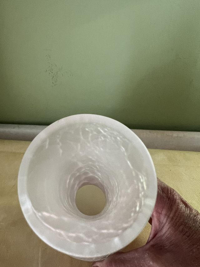 Jarrón vidrio blanco craquelado J