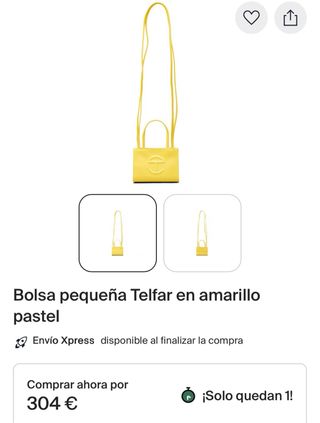 Bolso Telfar pequeño amarillo
