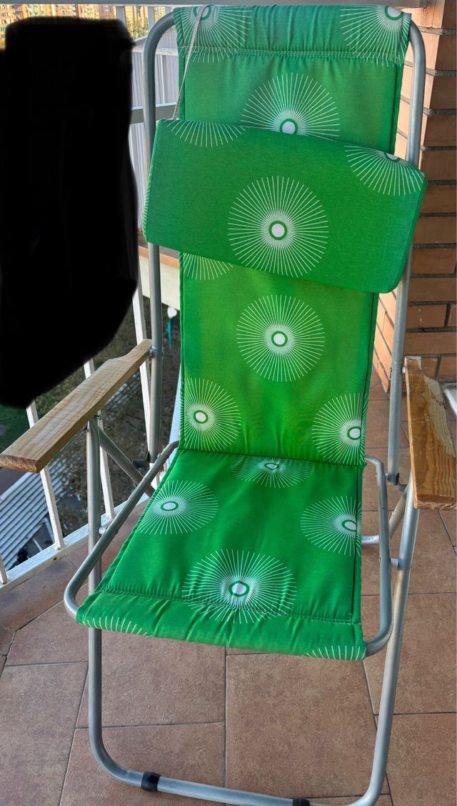Silla plegable terraza verde